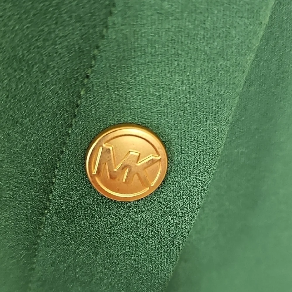 Michael Kors Green Mini Dress with Gold Accents